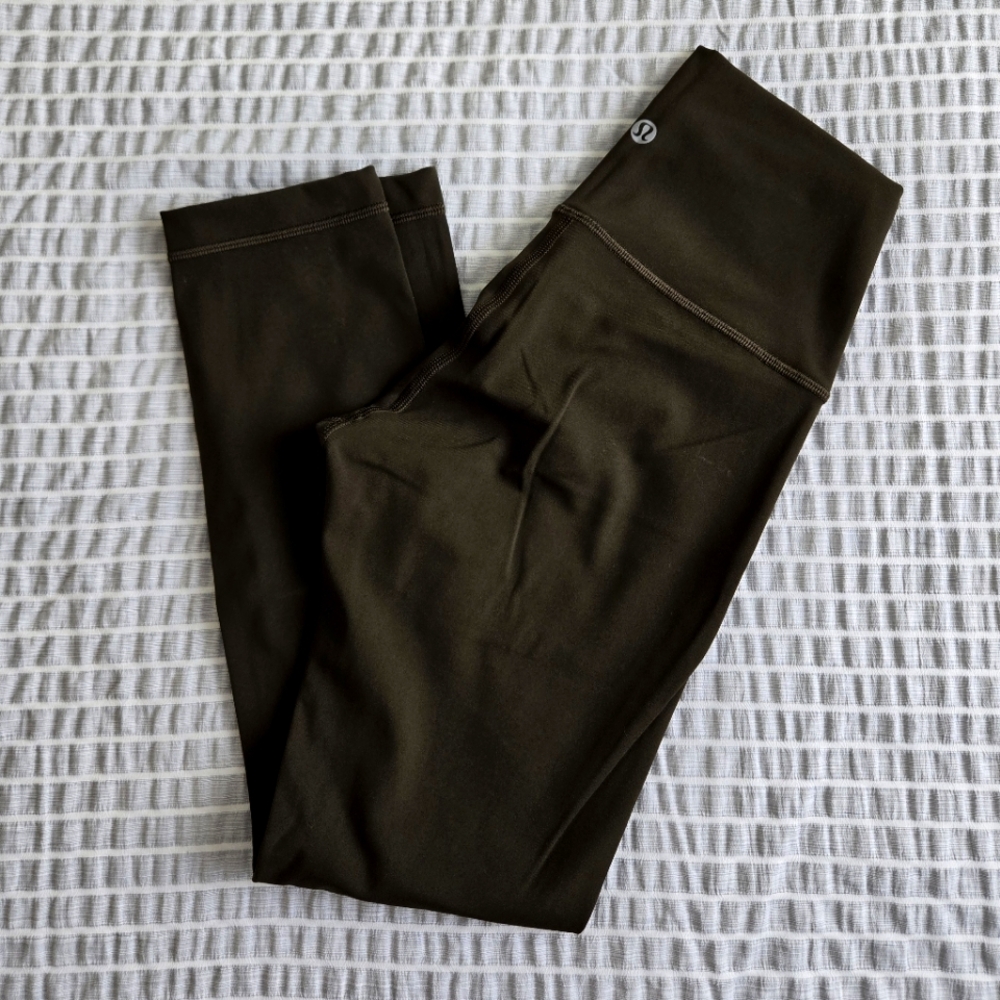Lululemon Wunder Under Crop 23 Luxtreme Dark Olive Size 4